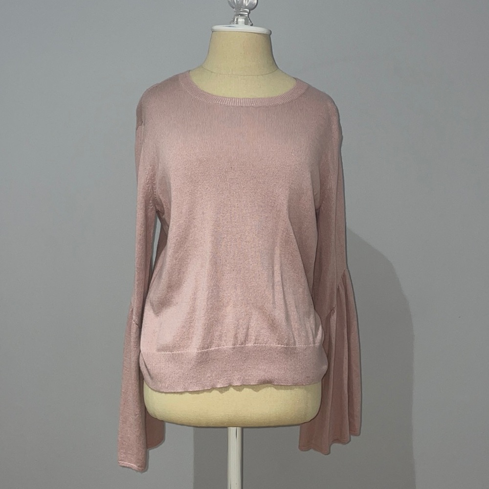 Light pink bell sleeve sweater